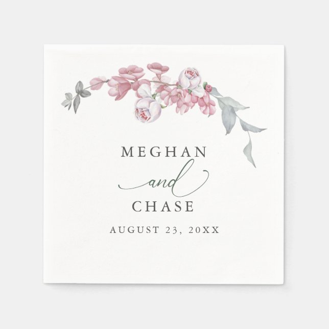 Servilleta De Papel Papeles de flores de piel rosa de primavera (Anverso)