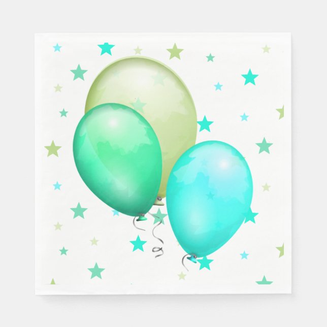 Servilleta De Papel Papeles de globos y estrellas (Anverso)