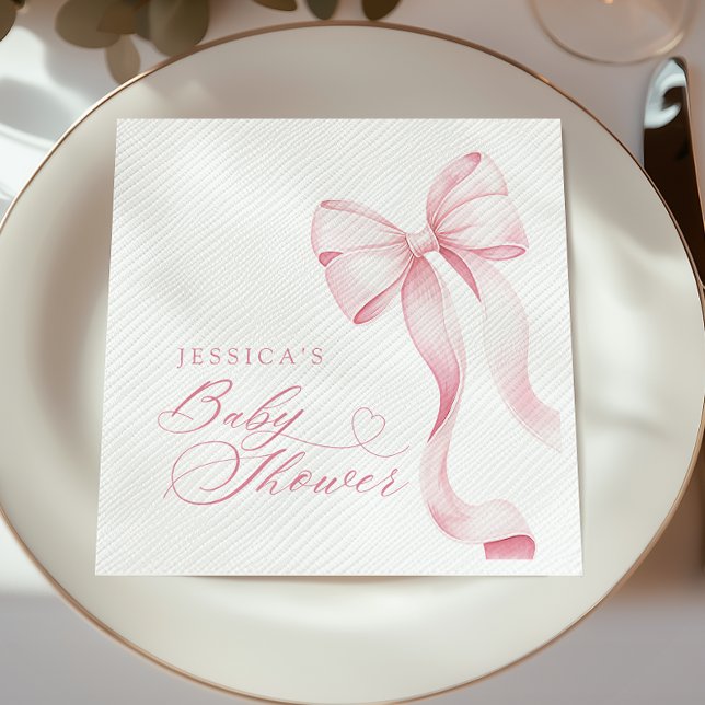 Servilleta De Papel Papeles de papel Baby Shower de cinta rosa (Subido por el creador)