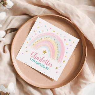 Servilleta De Papel Papeles de papel de cumpleaños Pastel Rainbow