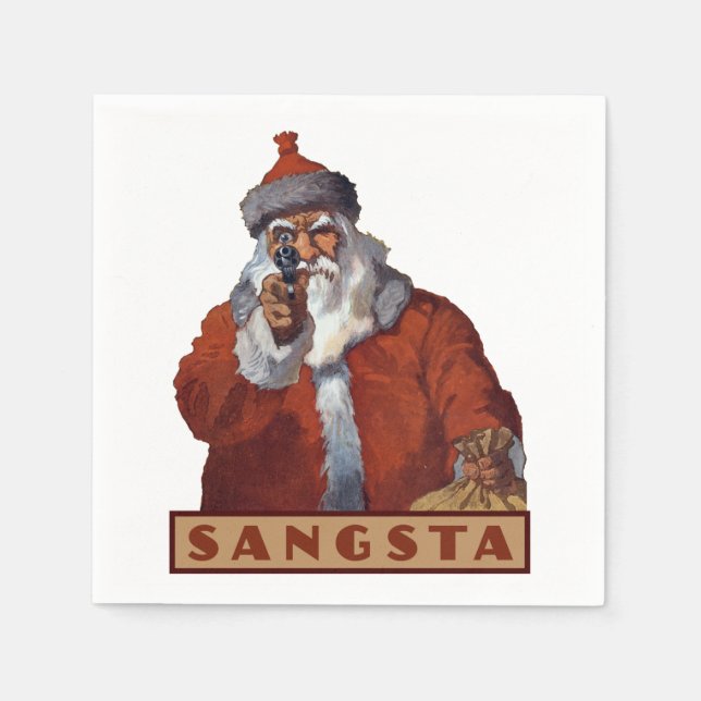 Servilleta De Papel Papeles de papel de Gangsta Santa (Anverso)