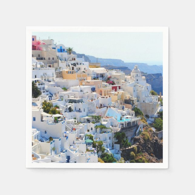 Servilleta De Papel Papeles de papel de Santorini Grecia (Anverso)