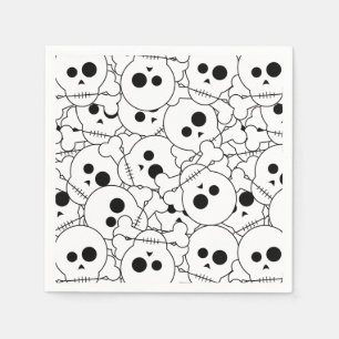 Servilleta De Papel Papeles del patrón Skulls de Halloween
