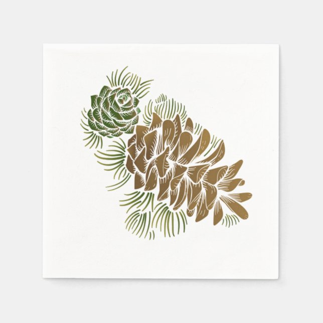 Servilleta De Papel Papeles Pinecone Holiday (Anverso)