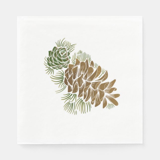Servilleta De Papel Papeles Pinecone Holiday (Anverso)