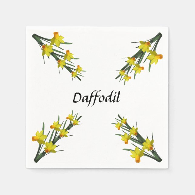 Servilleta De Papel Paper Napkin - Daffodil Pattern (Anverso)