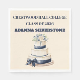 Servilleta De Papel Paper Napkin-Editable Graduation Tableware Set