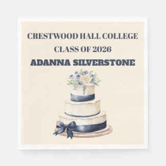 Servilleta De Papel Paper Napkin-Editable Graduation Tableware Set