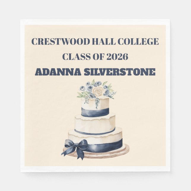 Servilleta De Papel Paper Napkin-Editable Graduation Tableware Set (Anverso)