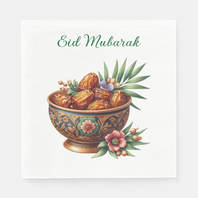 Servilleta De Papel Paper Napkin-Eid Mubarak Tableware (Anverso)