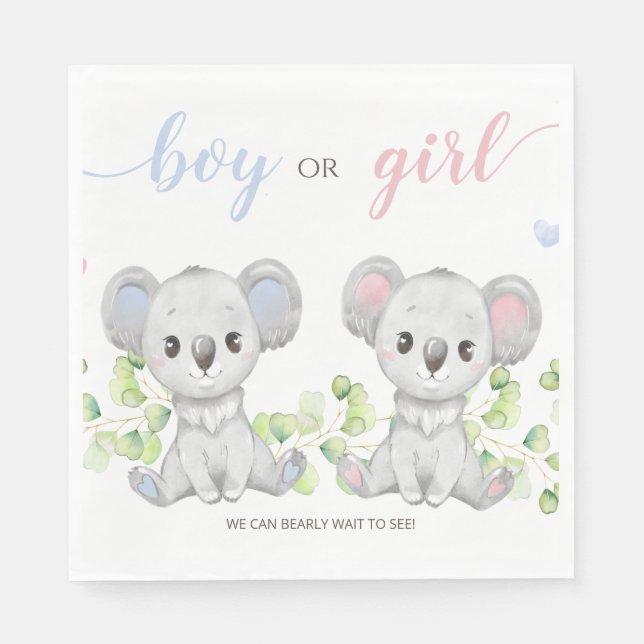 Servilleta De Papel Paper Napkin Gender Reveal Party (Anverso)