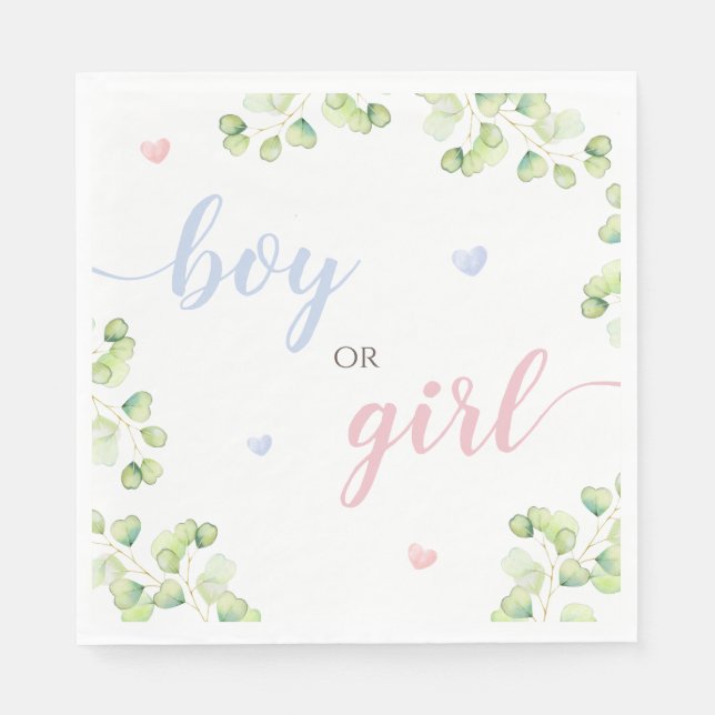 Servilleta De Papel Paper Napkin Gender Reveal Party (Anverso)