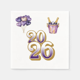 Servilleta De Papel Paper Napkin-Happy New Year 2026 Tableware Set