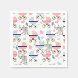 Servilleta De Papel Paper Napkins Baby Stroller Elephant Stork
