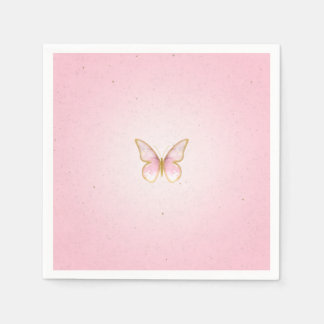 Servilleta De Papel Paper napkins Butterfly Gold Rose
