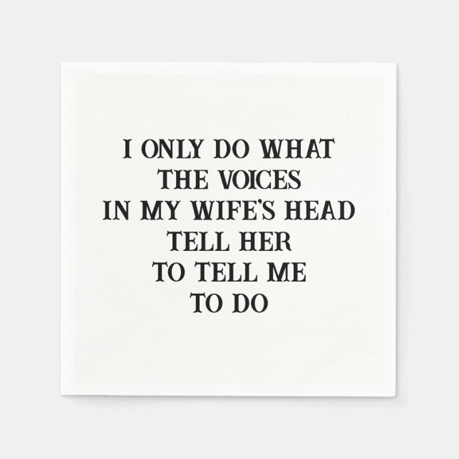 Servilleta De Papel Paper Napkins Husband Wife's Joke  (Anverso)