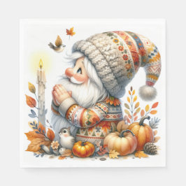 Servilleta De Papel Paper Napkins Thanksgiving Gnome