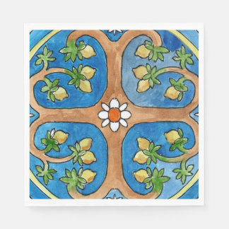 Servilleta De Papel Paper party napkins with lemon tree design