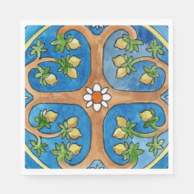 Servilleta De Papel Paper party napkins with lemon tree design (Anverso)