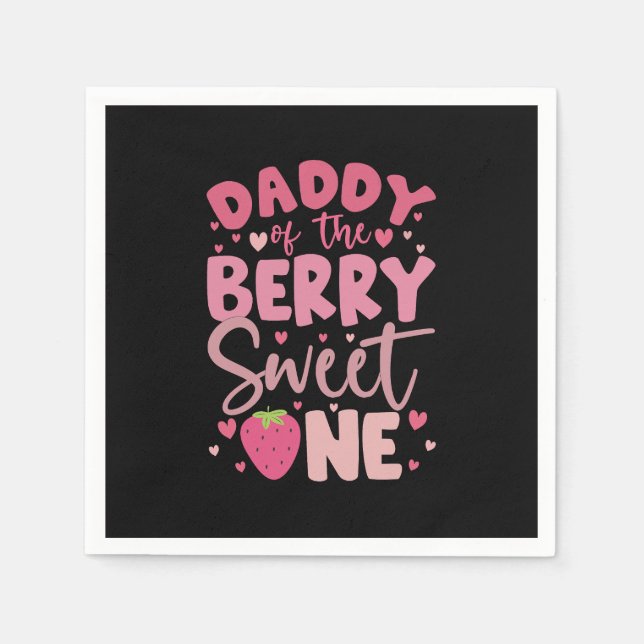 Servilleta De Papel Papi Del Berry Sweet One Strawberry Birthday (Anverso)