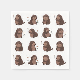 Servilleta De Papel Papierservietten "Otto der braune Maulwurf"