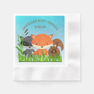 Servilleta De Papel Paquetes Baby Shower de animales de Woodland perso