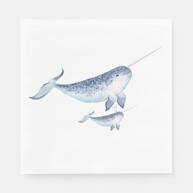 Servilleta De Papel Paquetes Baby Shower para ballenas - Elegante Naut (Anverso)