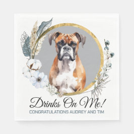 Servilleta De Papel Paquetes Bodas De Perro Boxer Con Foto De Perros
