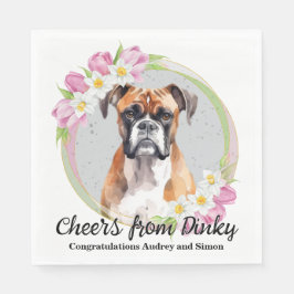 Servilleta De Papel Paquetes Bodas De Perro Boxer Con Foto De Perros