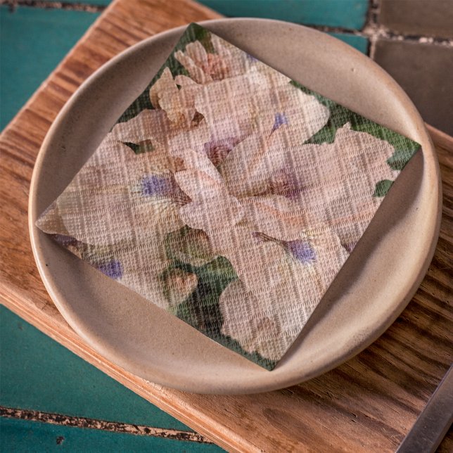 Servilleta De Papel Paquetes Florales Iris De Cabeza Rosa Rubor (In Situ Plate)