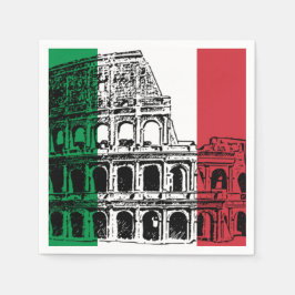 Servilleta De Papel Paquetes italianos con imagen de la bandera.