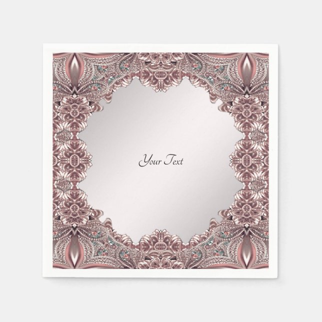 Servilleta De Papel Paquetes ornamentales rosados (Anverso)