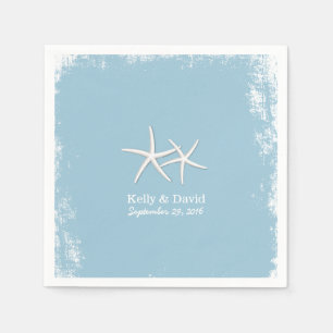 Servilleta De Papel Par rústico de la boda Starfish Beach
