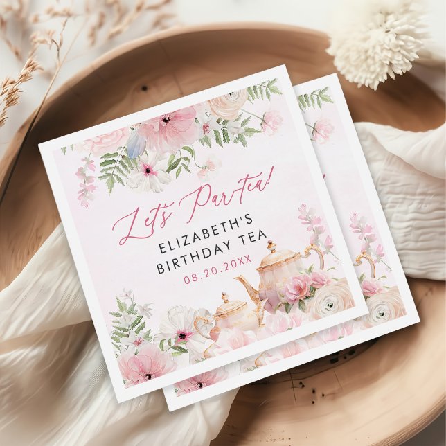 Servilleta De Papel Par-tea Floral Tea Chica Fiesta de Cumpleaños (Subido por el creador)