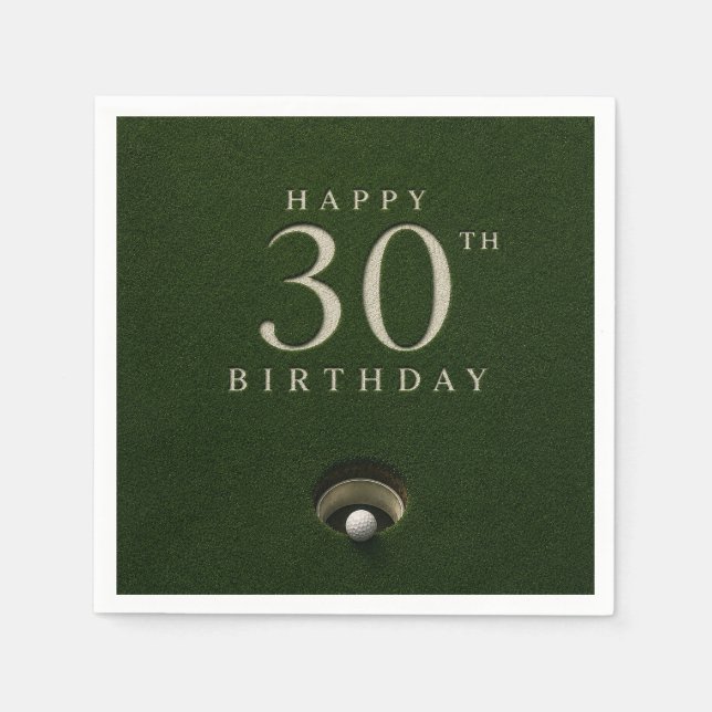 Servilleta De Papel Par tee de cumpleaños 30 de Golf  (Anverso)