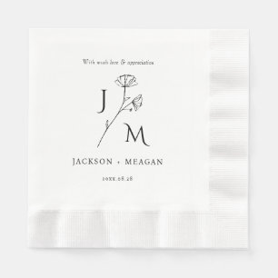 Servilleta de papel para almuerzo de boda elegante