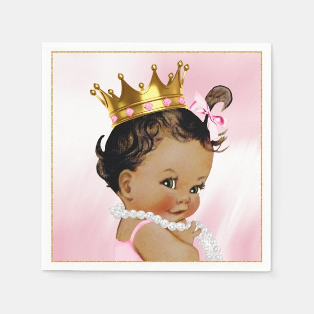 Servilleta de papel para baby shower de niña princ (Anverso)