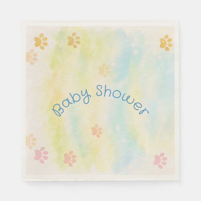 Servilleta de papel para Baby Shower - Tema Cachor (Anverso)