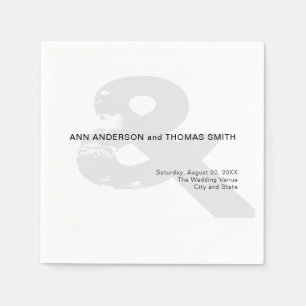 Servilleta de papel para boda con ampersand rústic