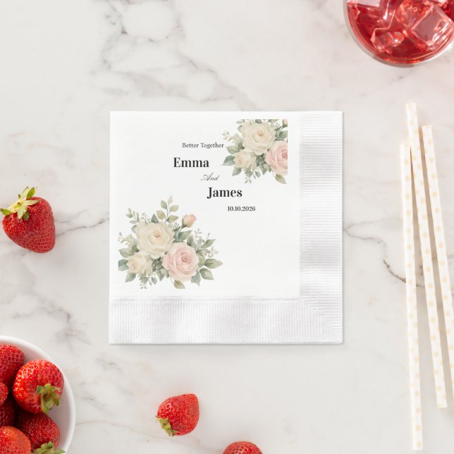 Servilleta de papel para boda de eucalipto minimal (In situ)
