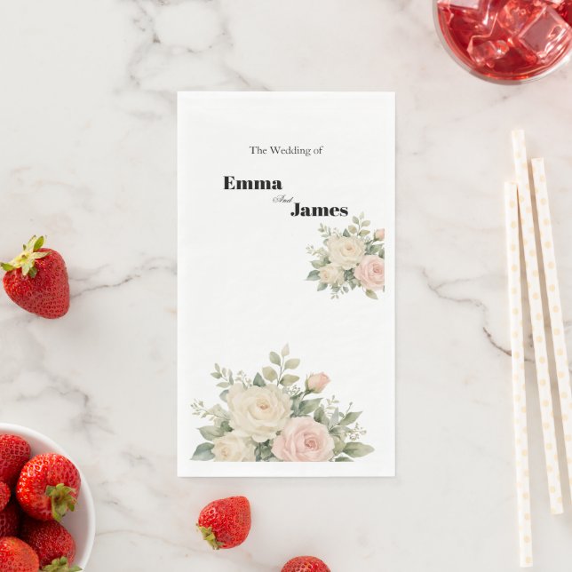 Servilleta de papel para boda de eucalipto minimal (In situ)
