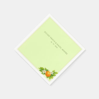 Servilleta de papel para boda de jardín de cítrico