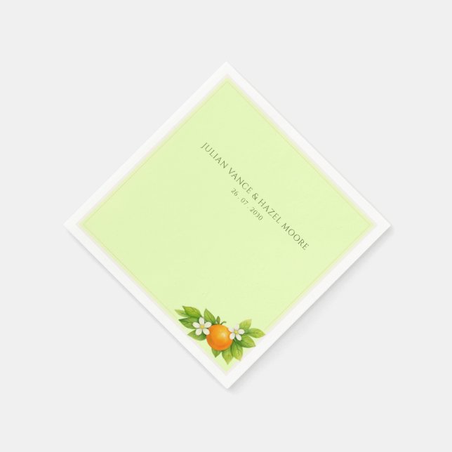 Servilleta de papel para boda de jardín de cítrico (Borde)