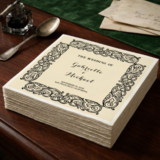 Servilleta de papel para boda medieval vintage mar