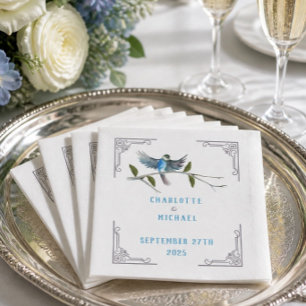 Servilleta de papel para boda Pájaro Azul de la Fe