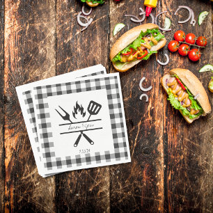 Servilleta de papel para cena de ensayo a cuadros 