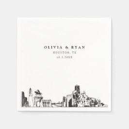 Servilleta de papel para cóctel de boda en Houston