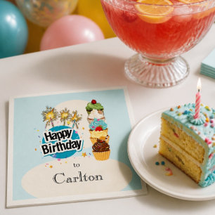 Servilleta de papel para cupcake personalizada de 