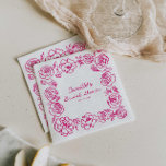 Servilleta de papel para despedida de soltera con<br><div class="desc">Agregue un toque de elegancia a su decoración de mesa con nuestras servilletas de papel con flores rosadas dibujadas a mano. Estas servilletas diseñadas con belleza son perfectas para despedidas de soltera, bodas y otras ocasiones especiales. Sus patrones florales únicos traen un acento encantador y delicioso a cualquier evento. Artículos...</div>