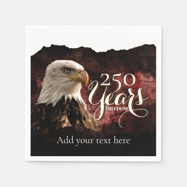 Servilleta de papel para el 250 cumpleaños de Esta (Anverso)